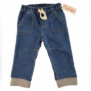 Cat & Jack Baby Jogger Pants 12M Soft Denim Look Elastic Waist NWT